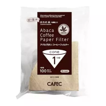 CAFEC ABACA Kúp Alakú Kávéfilter Papír 1 Csészéhez - Barna