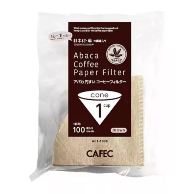 CAFEC ABACA kúp alakú barna kávéfilter papír 1 csészéhez