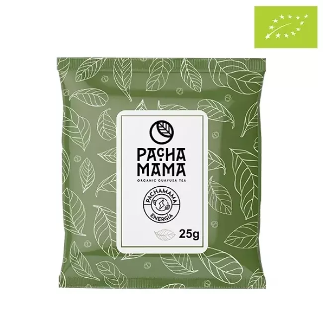 Guayusa Pachamama Energia bio guayusa 25g kiszerelésű csomagolása