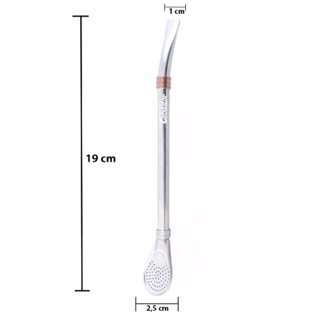 Cebador bombilla rose gold gyűrűvel és tisztítókefével