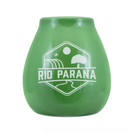Cebador kerámia calabash Rio Parana logóval, zöld, 330ml