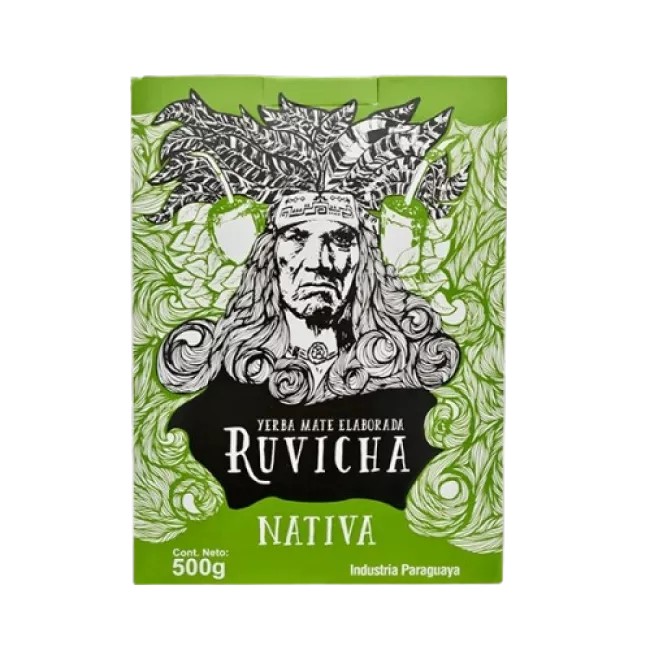 Ruvicha Nativa 500g yerba mate csomagolása
