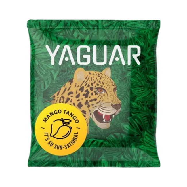 Yaguar Mango Tango Yerba Mate tea 50g-os csomagolása