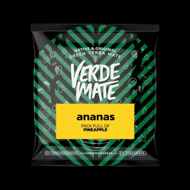Verde Mate Green Ananas 50g yerba mate tea csomagolása