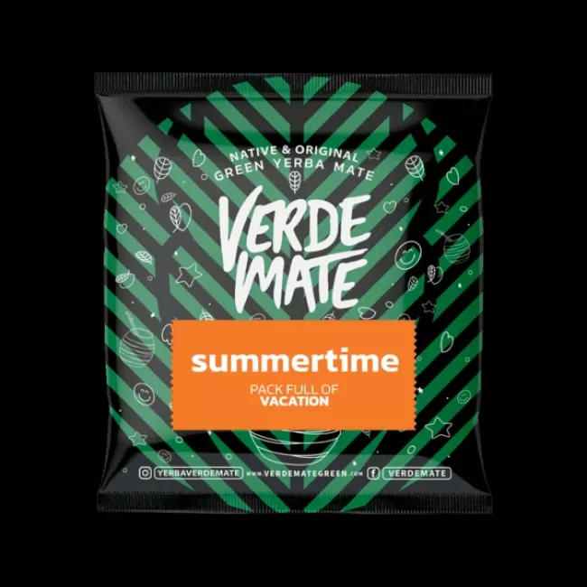 Verde Mate Green Summertime 50g yerba mate tea csomagolása