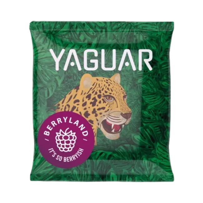 Yaguar Berryland 50g yerba mate tea csomagolása