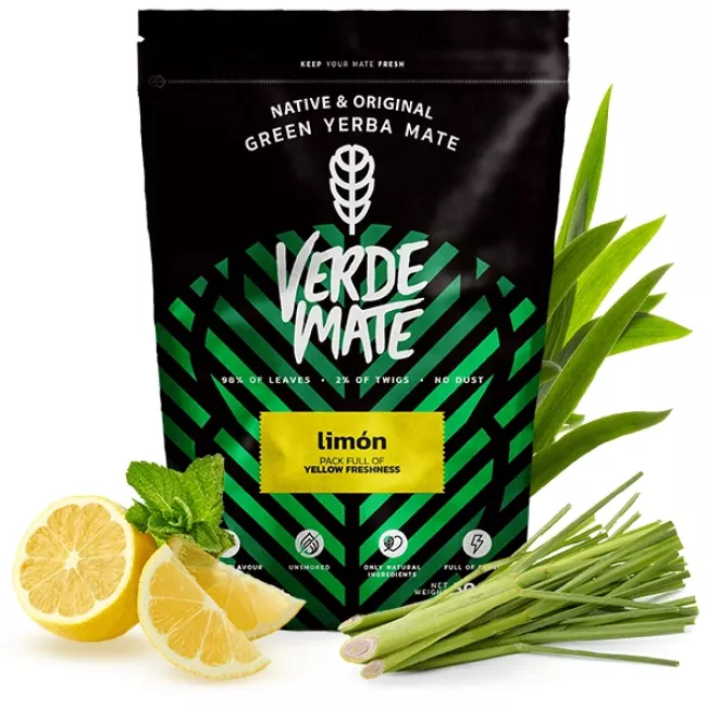 Verde Mate Green Limón yerba mate tea 0.5kg csomagolása
