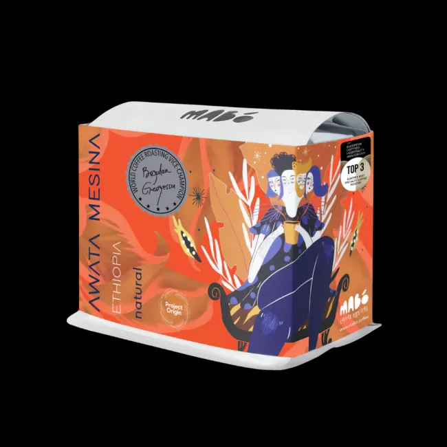 Mabo Awata Mesina Etiópia Natural szemes kávé 250g csomagolása